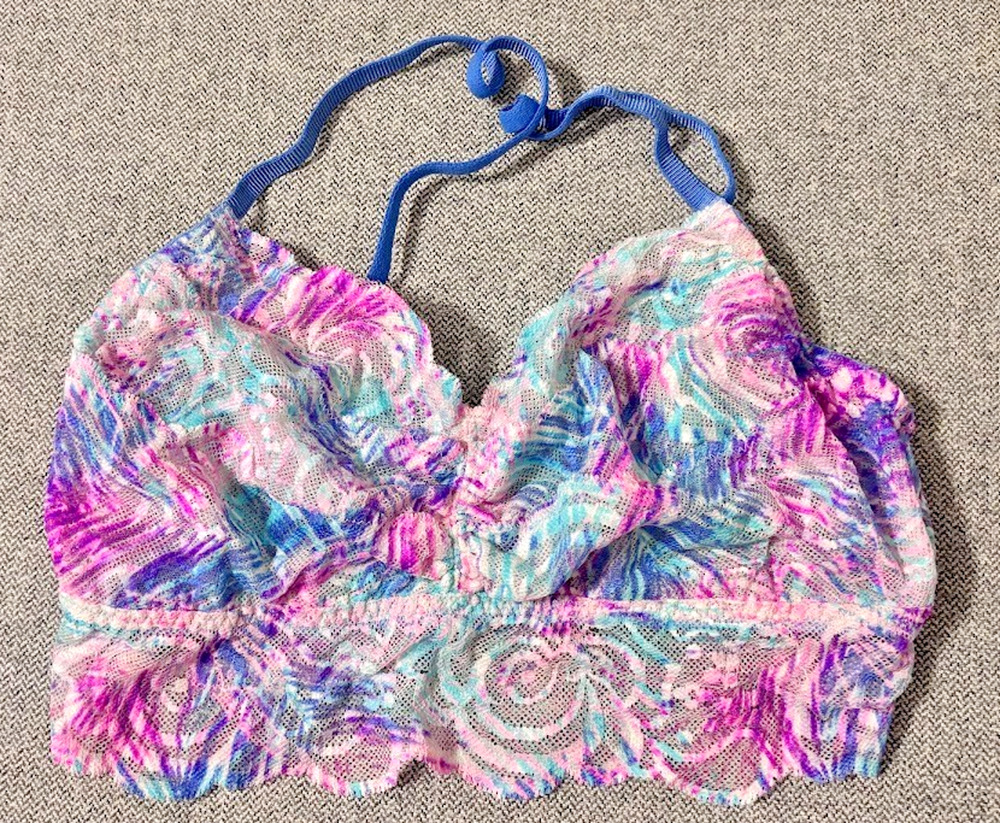 Victoria's Secret PINK Multicolor Floral Print Lined Lace Bralette Size S Small